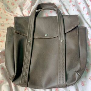 brown leather mini school bag
